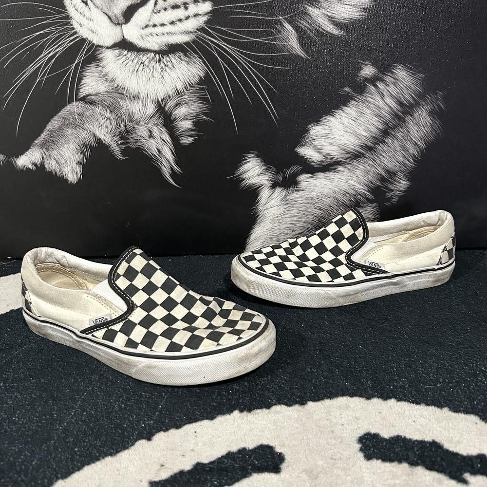 Vans Classic VN000EYEBWW Athletic Shoes Unisex M6/W7.5 White Checkerboard Suede